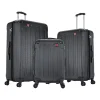 DUKAP Intely 3-Piece Hardside Spinner Luggage Set, TSA Checkpoint Friendly, Black (DKINTSML-BLK)
