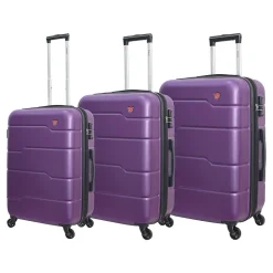 DUKAP Rodez 3-Piece Hardside Spinner Luggage Set, TSA Checkpoint Friendly, (DKRODSML-PUR)