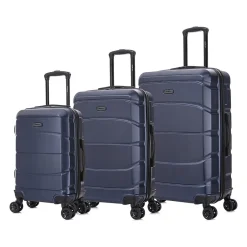 DUKAP Sense 3-Piece Hardside Spinner Luggage Set, (DKSENSML-BLU)
