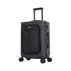 DUKAP Tour 20" Hardside Carry-On Suitcase, 4-Wheeled Spinner, TSA Checkpoint Friendly, (DKTOU00S-BLK)
