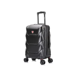 DUKAP Zonix 20" Hardside Carry-On Suitcase, 4-Wheeled Spinner, Black (DKZON00S-BLK)