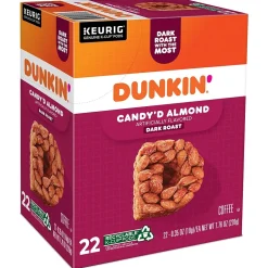 Keurig K-Cups<Dunkin' Candy'd Almond Coffee Keurig K-Cup Pods, Dark Roast, 22/Carton (5000375651)