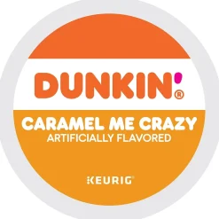 Keurig K-Cups<Dunkin' Caramel Me Crazy Coffee Keurig® K-Cup® Pods, Medium Roast, 22/Box (5000364900)