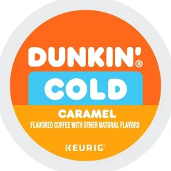 Keurig K-Cups<Dunkin' Cold Caramel Iced Coffee Keurig® K-Cup® Pods, Medium Dark Roast, 22/Box (5000375314)