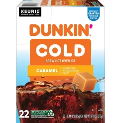 Keurig K-Cups<Dunkin' Cold Caramel Iced Coffee Keurig® K-Cup® Pods, Medium Dark Roast, 22/Box (5000375314)