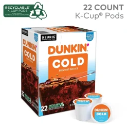 Keurig K-Cups<Dunkin' Cold Iced Coffee Keurig® K-Cup® Pods, Medium Dark Roast, 22/Box (5000369251)