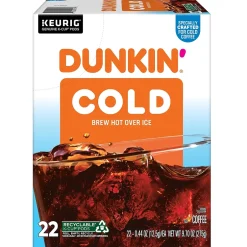 Keurig K-Cups<Dunkin' Cold Iced Coffee Keurig® K-Cup® Pods, Medium Dark Roast, 22/Box (5000369251)