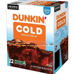 Keurig K-Cups<Dunkin' Cold Iced Coffee Keurig® K-Cup® Pods, Medium Dark Roast, 22/Box (5000369251)