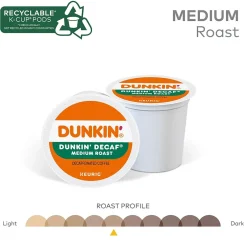 Keurig K-Cups<Dunkin' Decaf Coffee Keurig® K-Cup® Pods, Medium Roast, 88/Carton (400846)