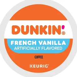Keurig K-Cups<Dunkin' French Vanilla Coffee Keurig® K-Cup® Pods, Medium Roast, 88/Carton (400847)