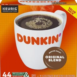 Keurig K-Cups<Dunkin' Original Blend Coffee Keurig® K-Cup® Pods, Medium Roast, 44/Box (006933)