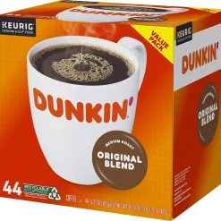 Keurig K-Cups<Dunkin' Original Blend Coffee Keurig® K-Cup® Pods, Medium Roast, 44/Box (006933)