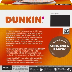 Keurig K-Cups<Dunkin' Original Blend Coffee Keurig® K-Cup® Pods, Medium Roast, 44/Box (006933)