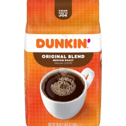 Coffee<Dunkin' Original Blend Ground Coffee, Medium Roast, 18 oz. (SMU01641)