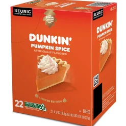 Keurig K-Cups<Dunkin' Pumpkin Spice Coffee Keurig® K-Cup® Pods, Light Roast, 22/Box (5000202812)
