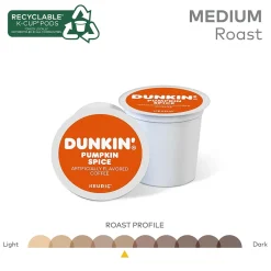 Keurig K-Cups<Dunkin' Pumpkin Spice Coffee Keurig® K-Cup® Pods, Light Roast, 22/Box (5000202812)