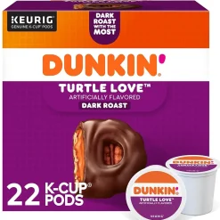 Keurig K-Cups<Dunkin' Turtle Love Coffee Keurig® K-Cup® Pods, Dark Roast, 22/Box (5000367615)