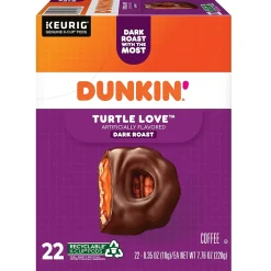 Keurig K-Cups<Dunkin' Turtle Love Coffee Keurig® K-Cup® Pods, Dark Roast, 22/Box (5000367615)