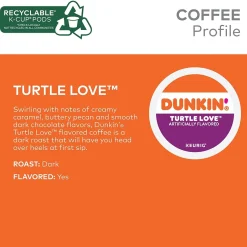 Keurig K-Cups<Dunkin' Turtle Love Coffee Keurig® K-Cup® Pods, Dark Roast, 22/Box (5000367615)