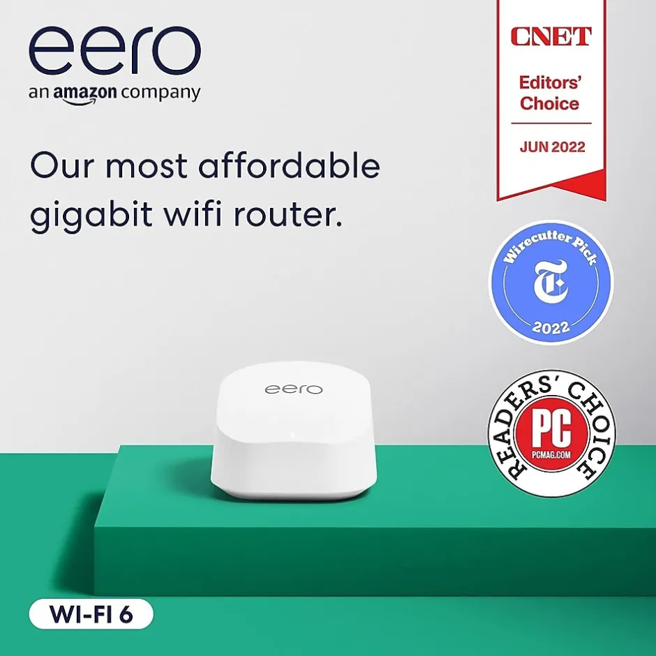 Eero AX1000 Dual Band MU-MIMO WiFi 6 Router, White (B08ZK39NSL)* Wi-Fi Routers