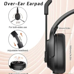 EKSATelecom H1 Pro Telecom Bluetooth Headset, Black (T-AM01-03)* Headsets