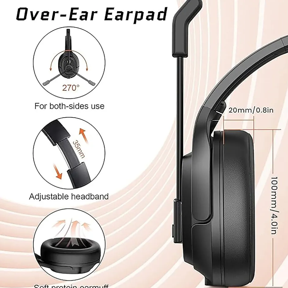 EKSATelecom H1 Pro Telecom Bluetooth Headset, Black (T-AM01-03)* Headsets