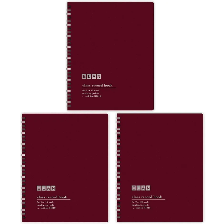 New Publishing Class Record Book, Grades for 9-10 Weeks, 50 Student Names, Pack of 3 (ELNR1010-3) Grade Books