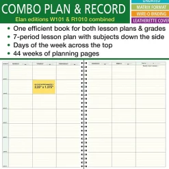 Undated Lesson Planner and Record Book, 8.5" x 11", 30/Pack (PR7-10-CP) Grade Books