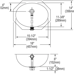 Sinks<Elkay Asana Stainless Steel 18" x 14" x 6", Single Bowl Undermount Bathroom Sink (ELUH1511)