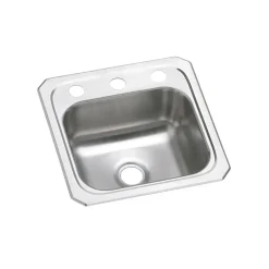 Sinks<Elkay Celebrity 15" x 15" x 6-1/8", Single Bowl Top Mount Bar Sink, Brushed Satin (BCR152)