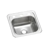 Sinks<Elkay Celebrity 15" x 15" x 6-1/8", Single Bowl Top Mount Bar Sink, Brushed Satin (BCR153)