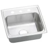 Sinks<Elkay Celebrity 3-Hole Single-Bowl Drop In Kitchen Sink, 18" x 19" x 7.13", Stainless Steel, Brushed Satin (PSR19183)