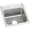 Sinks<Elkay Celebrity 1-Hole Single-Bowl Drop-In Kitchen Sink, 20" x 17" x 7.13", Stainless Steel, Brushed Satin (PSR17201)