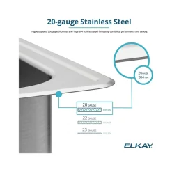 Sinks<Elkay Celebrity 1-Hole Single-Bowl Drop-In Kitchen Sink, 19.5" x 22" x 7.13", Stainless Steel, Brushed Satin (PSR17201)