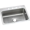 Sinks<Elkay Dayton Stainless Steel 27" x 22" x 8", Single Bowl Dual Mount Sink (DSESR127224)