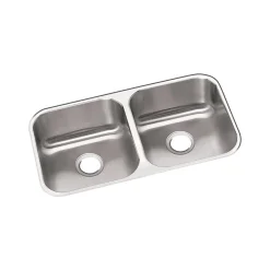 Sinks<Elkay Dayton Stainless Steel 31-3/4" x 18-1/4" x 8", Equal Double Bowl Undermount Sink (DXUH3118)