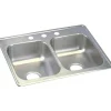 Sinks<Elkay Dayton Stainless Steel 25" x 19" x 6-5/16", Equal Double Bowl Top Mount Sink (D225194)