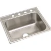 Sinks<Elkay Dayton Stainless Steel 25" x 22" x 10-1/4", Single Bowl Top Mount Sink (DPC12522104)
