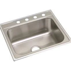 Sinks<Elkay Dayton Stainless Steel 25" x 22" x 10-1/4", Single Bowl Top Mount Sink (DPC12522104)