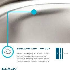 Sinks<Elkay Lustertone 19-1/2" Drop In Single Basin Stainless Steel Kitchen Sink (LRAD1919653)