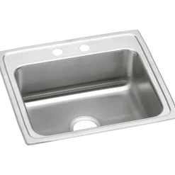 Sinks<Elkay Lustertone 22" Drop In Single Basin Stainless Steel Kitchen Sink (LRAD2219653)