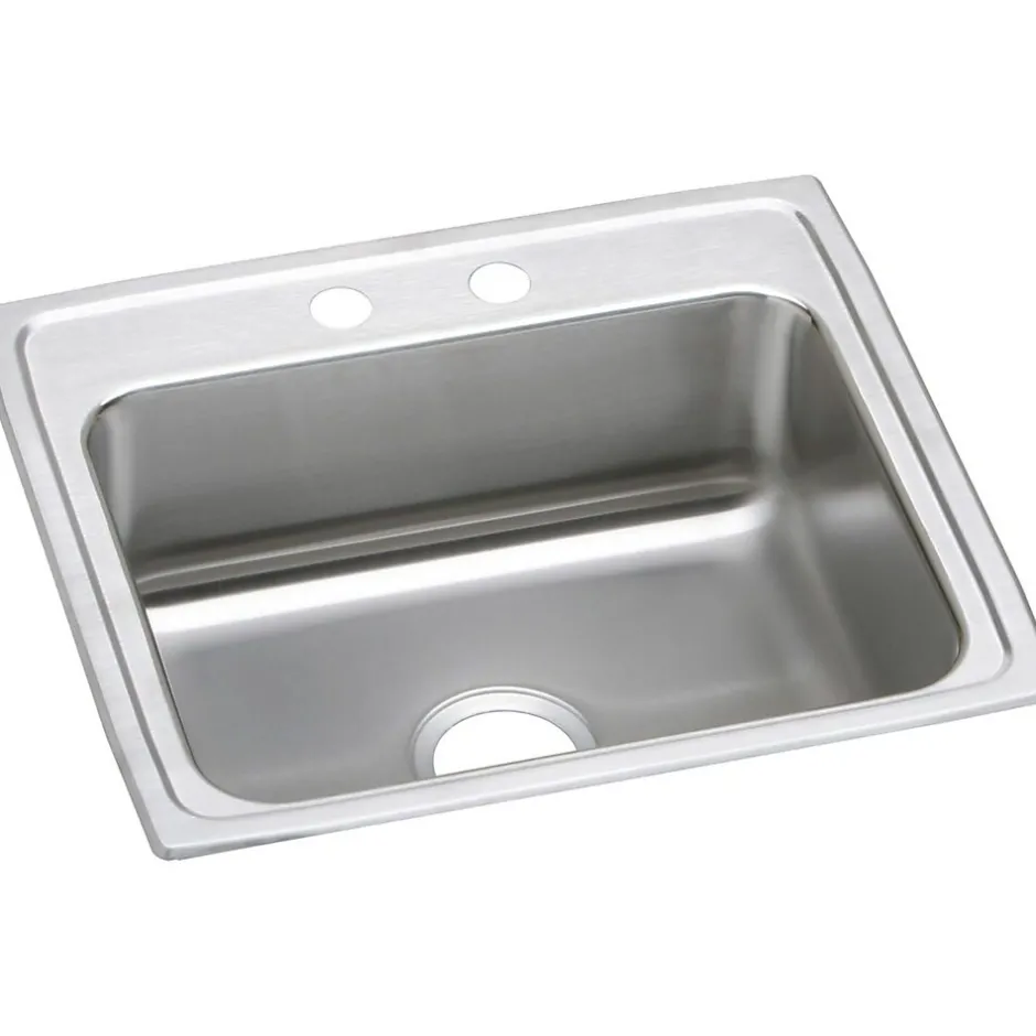 Sinks<Elkay Lustertone 22" Drop In Single Basin Stainless Steel Kitchen Sink (LRAD2219653)
