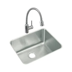 Sinks<Elkay Lustertone Classic Single-Bowl Undermount Sink, 18.25" x 23.5" x 12", Stainless Steel, Lustrous Satin (ELUH211512)
