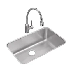 Sinks<Elkay Lustertone Classic Single-Bowl Undermount Sink, 10" x 30.5" x 18.5", Stainless Steel, Lustrous Satin (ELUH281610)