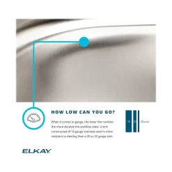 Sinks<Elkay Lustertone Classic Single-Bowl Undermount Sink, 10" x 30.5" x 18.5", Stainless Steel, Lustrous Satin (ELUH281610)