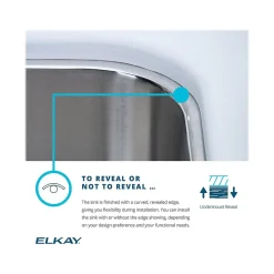 Sinks<Elkay Lustertone Classic Single-Bowl Undermount Sink w/Perfect Drain, 20.5" x 16.5" x 6.88", Stainless Steel, Lustrous Satin