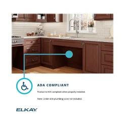 Sinks<Elkay Lustertone Classic 3-Hole Single-Bowl Drop In Sink, 5.5" x 19" x 18", Stainless Steel, Lustrous Satin (LRAD1918553)