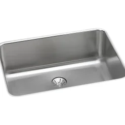 Sinks<Elkay Lustertone Stainless Steel 26-1/2" x 18-1/2" x 10", Single Bowl Undermount Sink with Perfect Drain (ELUH241610PD)