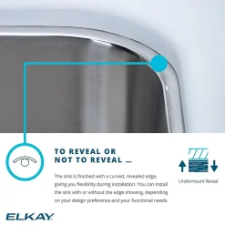 Sinks<Elkay Lustertone Stainless Steel 26-1/2" x 18-1/2" x 10", Single Bowl Undermount Sink with Perfect Drain (ELUH241610PD)