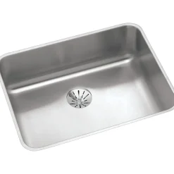 Sinks<Elkay Lustertone Stainless Steel 23-1/2" x 18-1/4" x 5-3/8", Single Bowl Undermount ADA Sink with Perfect Drain (ELUHAD211555PD)